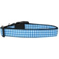 Unconditional Love Blue Houndstooth Nylon Dog CollarMedium UN797087